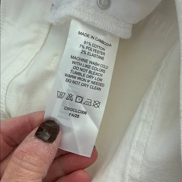 NWOT Luna Stretch Slim Straight Jeans Cloud White Sz 26 - Picture 9 of 9